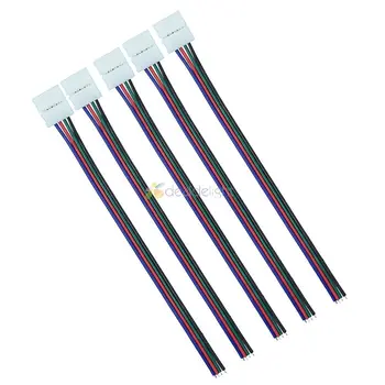 10vnt 10mm 4 pin Viena Jungtis su Kabelio 5050 RGB LED Juostos nereikia Lituoti Prisijungti prie elektros Energijos tiekimo