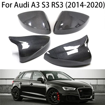 2vnt Nekilnojamojo Anglies Pluošto Ragai Stiliaus Automobilio Šoninis galinio vaizdo Veidrodis Apima Dangteliai, Audi A3 RS3 S3 2014-2021 Pakeitimo
