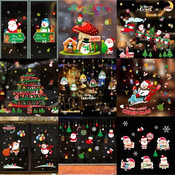 4pc Langą Lipdukai Kalėdų Dekoro Santa Dovanos Linksmų Kalėdų Veidrodis Lipdukas Kalėdų Medžio Lango Stiklo Lipdukas Naujųjų Metų 2023