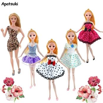5vnt/daug Sumaišykite Stiliaus Lėlės Drabužius Barbie Lėlės Drabužius 1/6 BJD Doll Šalis Suknelė 1:6 Lėlės Komplektus Drabužių Mergaitė Vaikas Žaislas