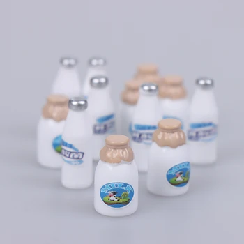 6Pcs Lėlės Namas Miniatiūriniai Animacinių filmų Pieno Butelis Gėrimo Modelis Rekvizitai Papuošti Vaikai Apsimesti, Žaislai, lėlės, namai aksesuarai miniatiūros