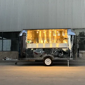 Atnaujintas stiklo maisto priekaba, Europos mados gatvė maisto sunkvežimis