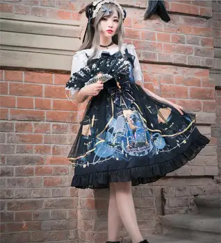 Aukštos klasės mados retro dizainas Lolita JSK Gotikos stiliaus suknelė retro teismas suknelė Cos Lolita arbatėlė Princesė Suknelė Šalis Vestidos