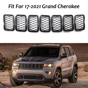 Automobilio Bamperio Centras Grotelės Padengti Apdaila Pakeitimo Akių Korio Lenktynių Grotelių Dėl Jeep Grand Cherokee 2017-2021