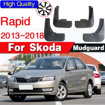 Automobilių Priekiniai Galiniai Purvasargių Už 2013-2018 M. Škoda Rapid Mudflaps Priedai Splash Guard Automobilių stiliaus Sparnai