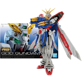 Bandai Originali Gundam Modelio Rinkinio Anime Pav RG 1/144 Dievas Gundam Surinkimo Gunpla Anime Veiksmų Skaičius, Vaikų Žaislai Nemokamas Pristatymas