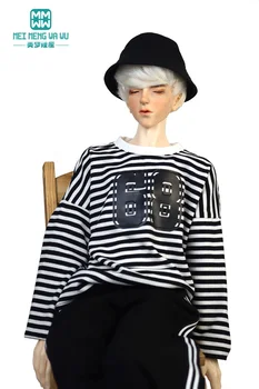 BJD drabužių mados Dryžuotas raštas T-shirt sweatpants už SD17 Dėdė sferiniai bendras lėlės