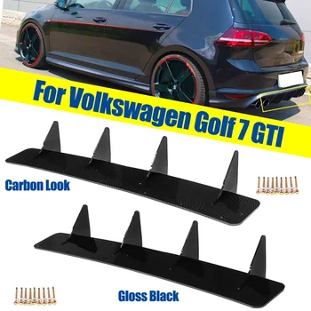 Blizgus Juodas Galinis Bamperis Lūpų Kamieno Spoileris, Galinis Difuzorius apsaugos Volkswagen Golf 7 GTI Mk 7 Galinio Buferio Difuzorius Ryklių Pelekų