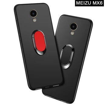 Dangtelis Meizu MX6 5.5 colių Atveju prabangus Minkštas Juoda Silikono Magnetinio Automobilio Savininkas Žiedas Telefono Rubisafe už Meizu MX6 Telefonas Atvejų