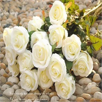 Dirbtinių Rožių Šilko Amatų Gėlių Vestuvių, turintis Gėlių Puokštės, Vestuvių Namų Kambario Dekoro 10 spalva