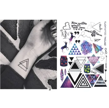 Geometrinis Laikinos Tatuiruotės Trikampis Tatuiruotės Modernaus Stiliaus Unisex Kūno Tatuiruotės Tatto Lipdukai Vyrų, Moterų Kūno Rankos Rodykles