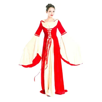 Hofadel Renesanso, Viduramžių Žaidimas Suknelė Žaliojo Hoodie Cosplay Kostiumų raudona Suknelė ilgomis rankovėmis viduramžių kostiumų ilga suknelė