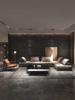 Italijos minimalistinio technologijos audinio sofos tingus Nordic light luxury in vėjo tofu blokuoti
