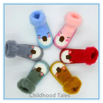 Kūdikių mados grindų kojinės, bamblys kojinės, kūdikių non-slip plus aksomo storio plunksna vaikų medvilnės kojinės