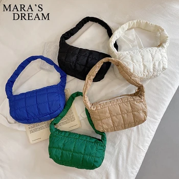 Mara ' s Dream Kosmoso Trinkelėmis Medvilnės Moterų Pečių Maišą Minkštų Atsitiktinis Balta Moterų Shopper Bag Lady Vienkartiniai Maišeliai Žiemos Dygsniuotas Prapūsti Krepšiai