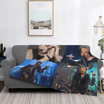 Modische Musik Decke Flanell Gedruckt Johnny Hallyday Multi-funktion Super Warme Werfen Decken für Bettwäsche Schlafzimmer Teppi