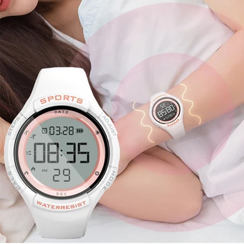 Moterų Skaitmeniniai Laikrodžiai Minimalizmo Stilius Ponios Laikrodis Mados Vibracijos Įkrovimo Funkcija 50M atsparumas Vandeniui Žiūrėti Laikrodis Reloj