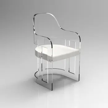 Naujas Atvykimo Unikalus Suprojektuotas Modernus Akrilo Baldai Didmeninė Modernus Stiklo Kėdė Akrilo Aišku, Atgal Valgomojo Kėdės