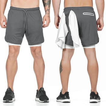 Naujas Dizainas Populiarus Vyrų Didelio Dydžio Dvigubo Veikia Kelnes Tinklinio Sporto Šortai Fitneso Kelnės