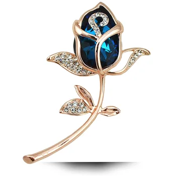 Nauji lieti deimantų sagė moterų tulpių kristalų suknelė vakarų aksesuarų mados corsage papuošalai apykaklės pin papuošalai