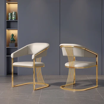 Prabangaus Dizaino Minkštas Palėpėje Kambarį Kėdės Atlošas Valgomasis Auksas Šiaurės Kėdė Modernus Baras Laisvalaikio Sedie Namų Baldai