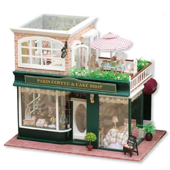 Rankų darbo Kavos & Cake Shop Doll House Baldai Miniatiūriniai 