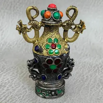 Retas Kinijos Drakonas Vario Uosti Butelis Tibeto Papuošalai Ornamentu Antikvariniai Rinkti