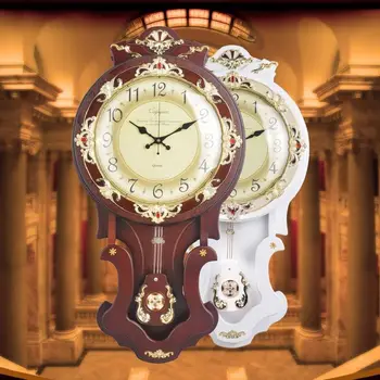 Retro Didelis Sieninis Laikrodis Medienos Kambarį Kūrybinės Europos Šiuolaikinės Švytuoklės Laikrodžiai Sienos, Namų Dekoro Horloge Murale Dovanų Idėjos