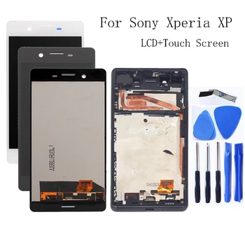 Sony Xperia XP F8131 F8132 LCD Monitorius Priedai + Rėmelis Sony Xperia X Aukštos kokybės LCD Ekranas skaitmeninis keitiklis Rinkinys