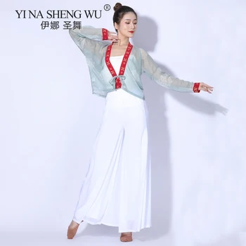 Suaugusiųjų Laisvas Rytietiškas Pilvo Šokis Marškinėliai Skaidri Viršų Nauji Klasikinio Moterų Megztinis Stiliaus Kinijos Liaudies Šokių Praktikos Drabužiai