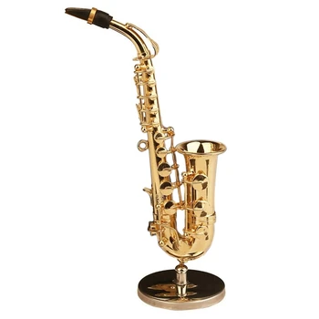 Vario Miniatiūriniai Saksofonas Su Stovu Ir Byla Mini Muzikos Instrumentas, Miniatiūriniai Lėlių Namelio Modelį, Namų Dekoracijos