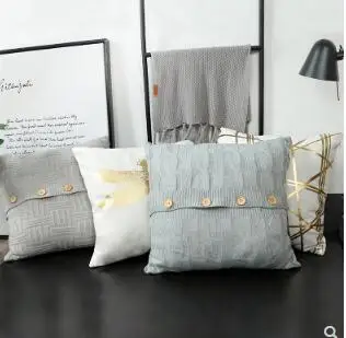 Vientisų spalvų pliušinis megzti pagalvės užvalkalą Paprasta modernus naktiniai užvalkalas Mielas Šiaurės gyvenamasis kambarys sofos pagalvėlė padengti