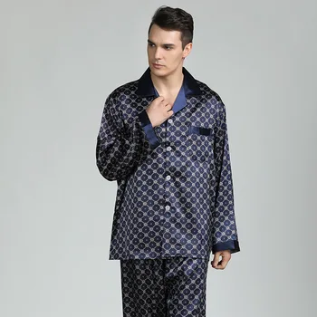 Vyriški Šilko Pižama Nustatyti Pavasarį ilgomis Rankovėmis Europos ir Amerikos Plonas Stiliaus Namų Paslauga Sleepwear Homewear pijama hombre